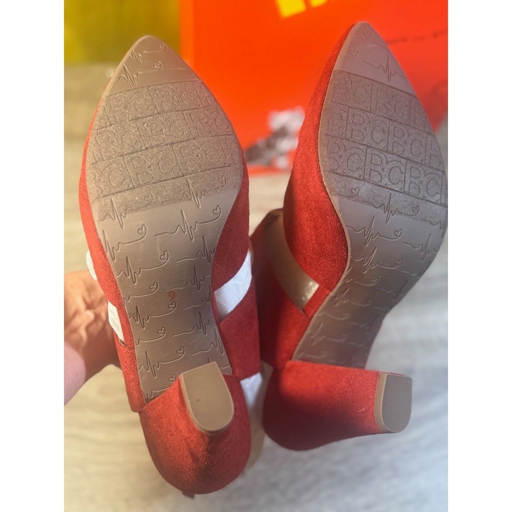 BC Footwear On The Sly Oxblood Red Pointed Toe Block Heel Pumps Size 9 NB05582 - Picture 4 of 6